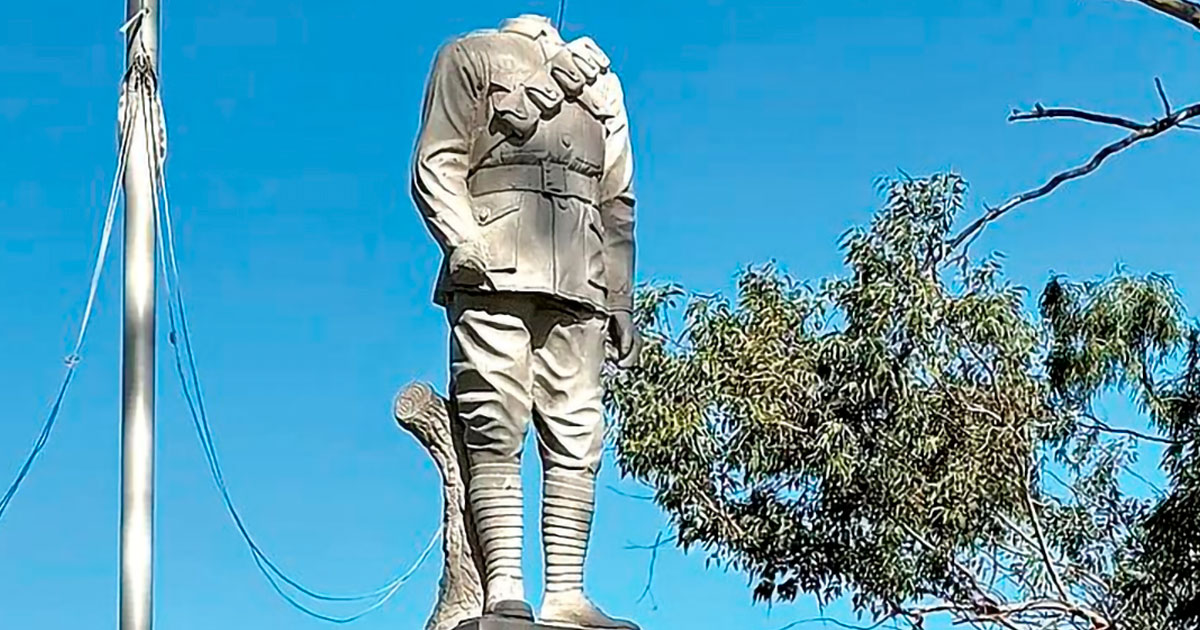 The damaged stone digger will be removed and restored.
