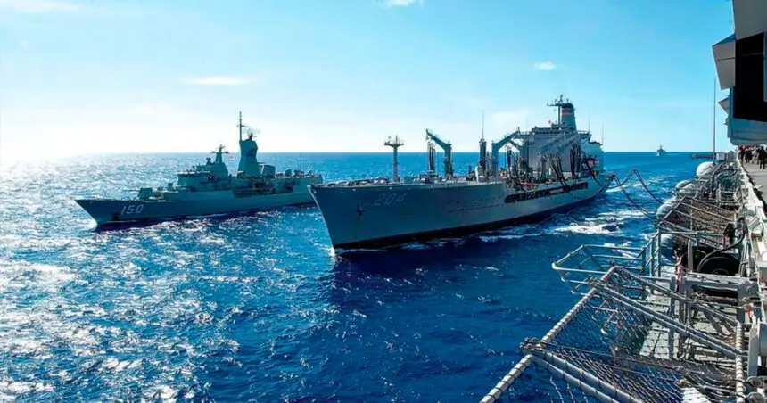 WORKING TOGETHER: The Navy vessels formed part of a broader Australian Maritime Task Group 665.5 effort.